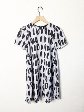 Nooworks Molly Mini Dress Cheetah Leopard Spotted Puff Sleeve Womens Size XS